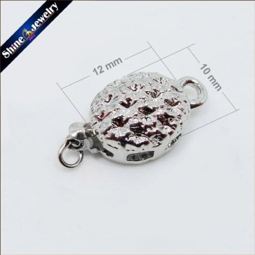 5Pcs/lot 12mm Silver Plated Peanut Shaped Toggle Clasps Lobster Clasps DIY Claw Jewelry Hooks Pearl Necklace/Bracelet Connector