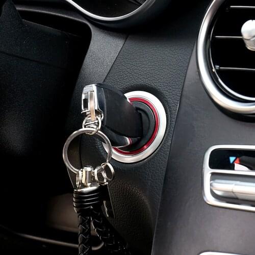 Car Engine Start Stop Ignition Key Ring for Mercedes Benz AMG A B C GLC GLA CLA ML GL Class W176 W246 W205 X253 X156