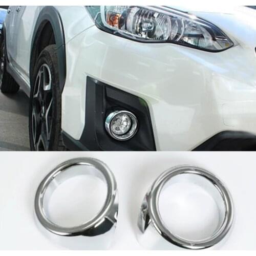 Car styling For Subaru XV Crosstrek 2017 2018 2019 ABS Chrome Front Fog Light Cover Trims Bezel Head Fog Lamp Moulding