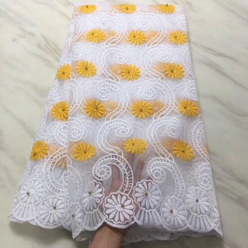 White-yellow Lace Dress, The Latest Cotton Lace Party, Womens Dry Lace Set PL29281