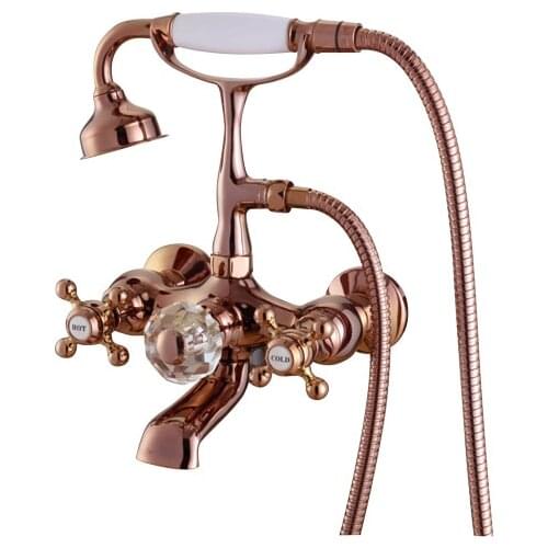 Free shipping Rose Gold clour Bathroom CLAWFOOT bath and shower FAUCET TELEPHONE FAUCET