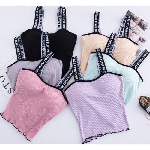 3D Sexy Lingerie Seamless Sport Bra Top Push Up Bralette Brassiere Women Underwear cotton wrapped chest English letter vest girl