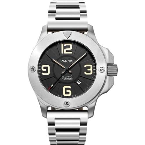 Men automatic watch,mens watches PARNIS sport man mechanical wristwatch waterproof clock luminous luxury brand military relogio