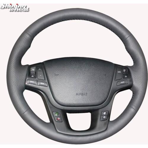 Shining wheat Black Artificial Leather Steering Wheel Cover for Kia Sorento 2009-2014