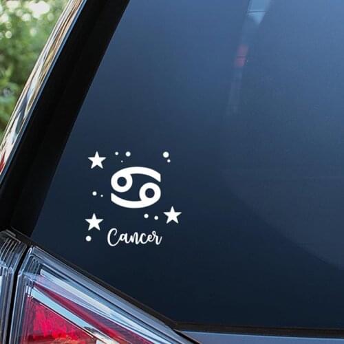 Black/Sliver Cancer Zodiac Sticker Car Decal Vinyl Car Styling Accessories Auto Car Window Bumper Decal S211
