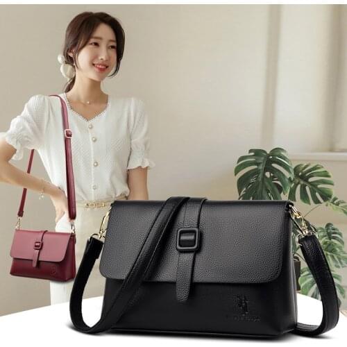 Black Women Shoulder Bags High Quality Pu Leather Messenger Bag Luxury Brand Handbags for Ladies Purses Small Flap Crossbody Bag