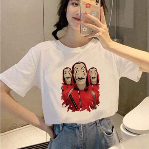Summer The House of Paper Print Women Tshirts Summer Casual Funny t Shirt For Lady Yong Girl Top Tee Hipster