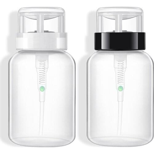 1PC 200ml Empty Plastic Press Pump Clear Storage Bottle Nail Polish Gel Remover Clean Liquid Alcohol Water Storage Container