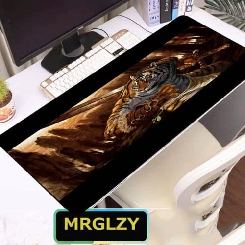 Tiger King RBG animation table mat gaming accessories big mouse pad waterproof LED natural rubber non-slip household carpet mat
