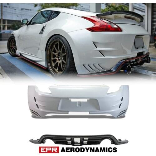 For Nissan Fairlady 370Z Z34 Glass Fiber Varis Rear Bumper Diffuser Body Kit 2009 Onwards Auto Part Car Accessories Body Kit