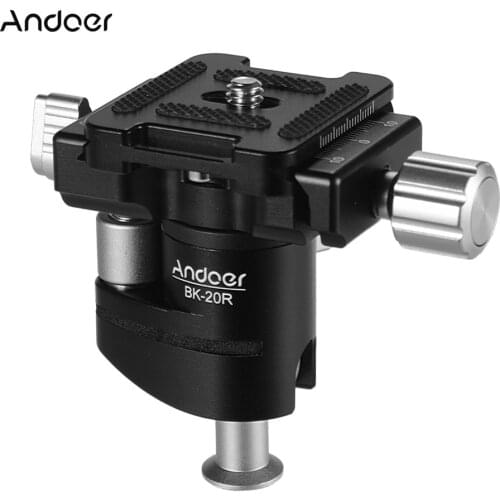 Andoer Mini Ball Head 360 Degree Rotating Camera Tripod Ballhead Aluminum Alloy with Quick Release Plate for DSLR Camera