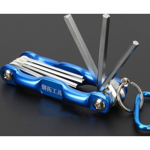 8PCS Folding Hex Key Box End Wrench Set Allen Key Hexagon Flat Ball Torx Star Head Spanner Key Set Repair Car Hand Tools