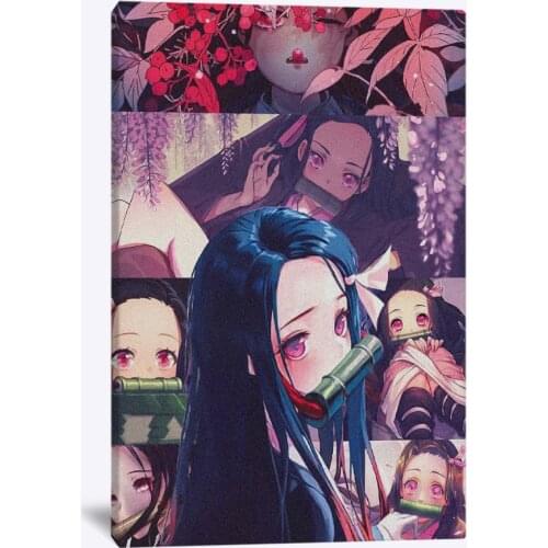 Nezuko Kimetsu no Yaiba Demon Slayer Anime Canvas Home Decor Painting Wall Art Decoration Prints Dorm Living Room Bedroom Poster