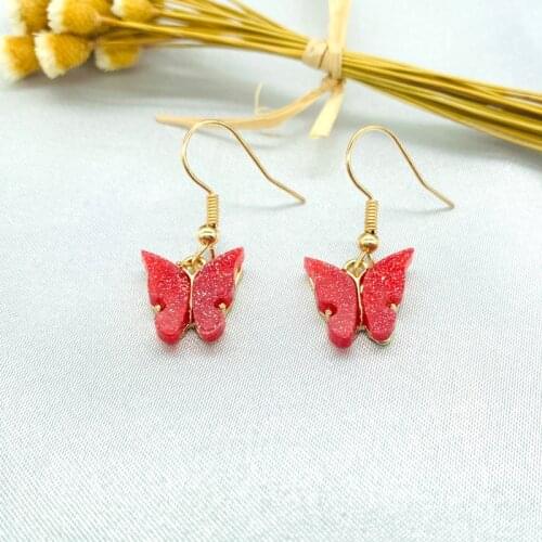 New Fashion Acrylic Cute Butterfly Earrings For Women Street Style Drop Earrings Korean Trendy Dangle Earrings Jewelry Gifts