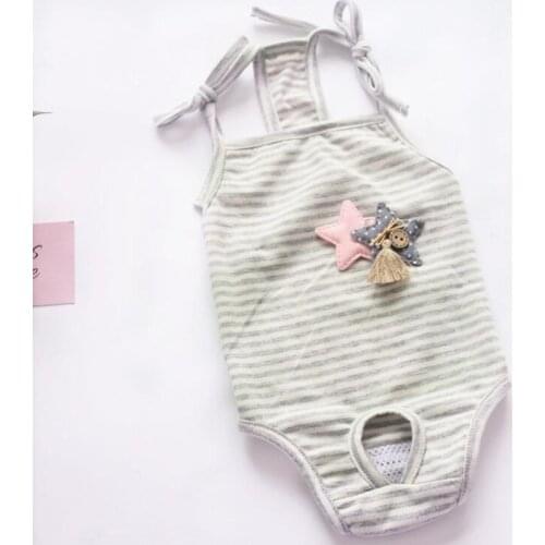 Striped Pet Dog Physiological Pants Puppy Cat Jumpsuit Pajamas Sanitary Brief Panties Washable Dogs Diapers Underwear Shorts