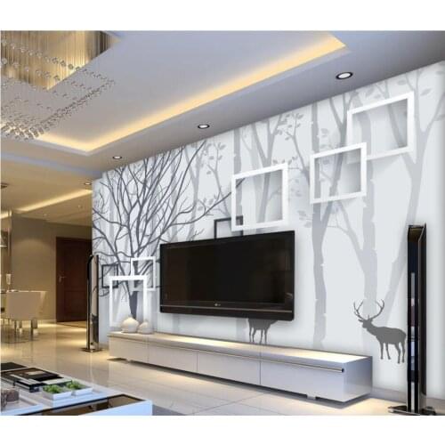 Custom photo wallpapers 3d murals wallpaper for walls 3 d Modern minimalist woods deer tv background wall papers home decor