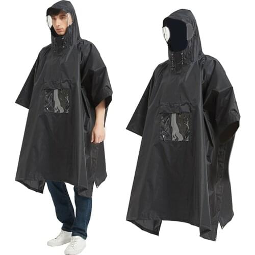 Rain Poncho Lightweight Coat Jacket Women Men Outdoor Raincoat
