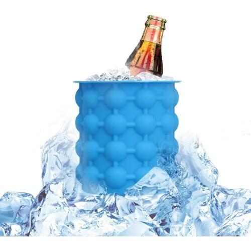 Portable Silicone Ice Bucket With Lid Bar Utensils Bottles Beer Cooler Cube Mold Tray For Ice Barware ice genie Kitchen Tools