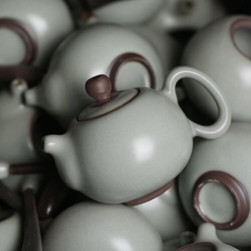 Early glaze thick water tire stays open piece of your porcelain teapot side pot Lu Yuchong teapot kung fu tea pot