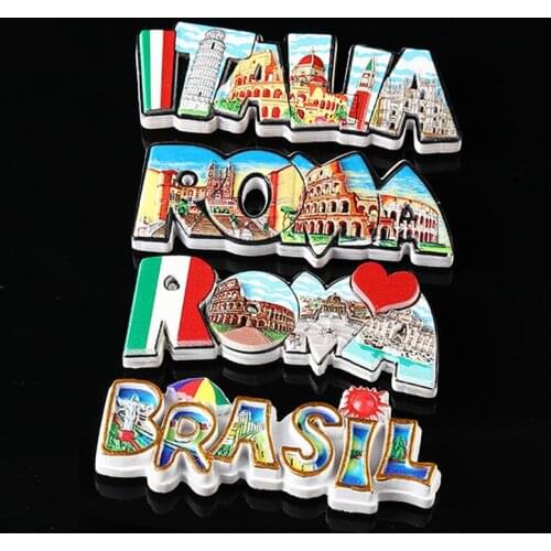 Colorful Printing Resin Relief Refrigerator Magnet Tourist Souvenir Magnet Sticker Landscape Fridge Magnet Home Decor Ornaments