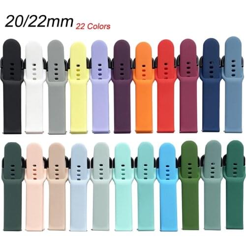 20mm 22mm Silicone Band for Samsung Galaxy Watch 3 42mm 46mm Active 2 Gear S2 Strap Bracelet for Huawei GT 2/2e/Pro Amazfit Bip