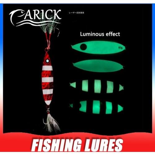 Boat Fishing Lure Jigging Metal Jig Slow Jig Bait Luminous Sinking Artificial Hard Bait Jigging Lure for Sea Bass Fishing Tackle