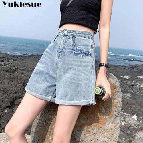 Womens shorts woman 2020 summer high waist wide leg denim shorts for women short femme jeans womens clothing ladies