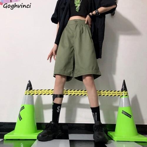 Shorts Women Summer High-waist Solid Leisure All-match Knee-length Safari-style Fashion Wide-leg Ins Vintage Loose Womens BF New