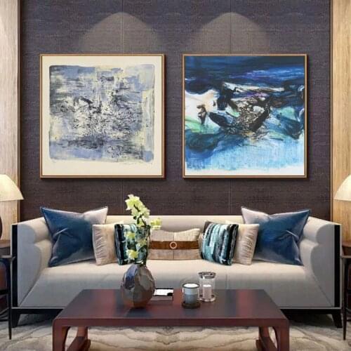 Modern Abstract Red Posters and Prints Landscape Oil Painting on Canvas Cuadros Pictures on the Wall Art for Living Room