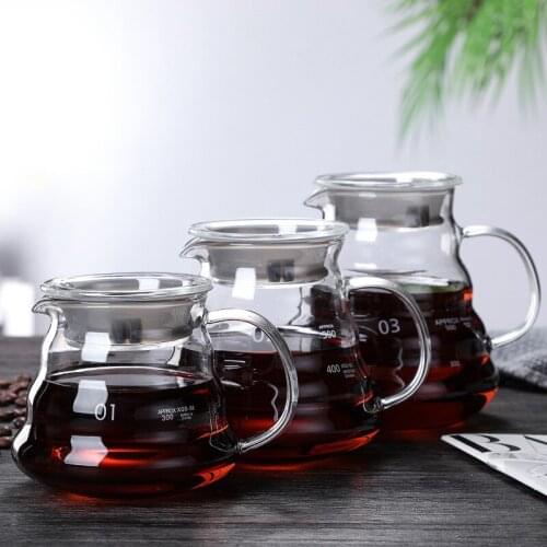 Glass Coffee Dripper Coffee Pot 350ml 600ml 800ml Insulated handle To Keep Your Pour Over Coffee and Fresh Drip Kettle