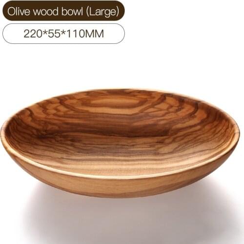 YUSOTAN soup bowl made of natural olive wood comfortable touch kitchen dishes for children cute style healthy baby wood bowl