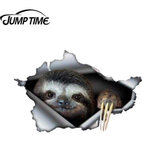 Jump Time 13cm x 8.3cm Sloth decal 3D Pet Graphic Vinyl Decal Car Window Laptop Bumper Animal Car Stickers