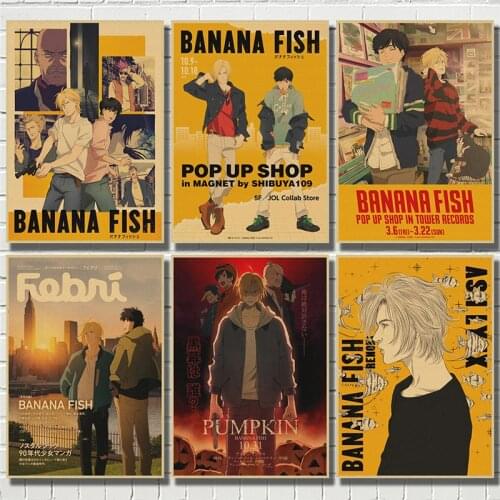Japanese Anime Banana fish Retro Posters Art Movie Painting Kraft Paper Prints Home Room Decor Wall Stickers