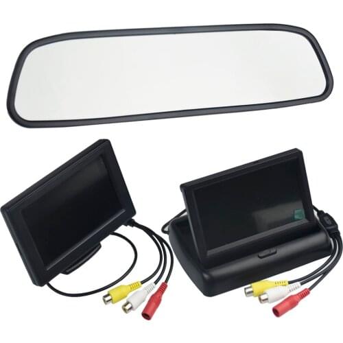 LCD Car Monitor 4.3 Inch TFT Display Desktop / Foldable / Mirror 4.3'' Video PAL/NTSC Auto Parking Rearview Backup
