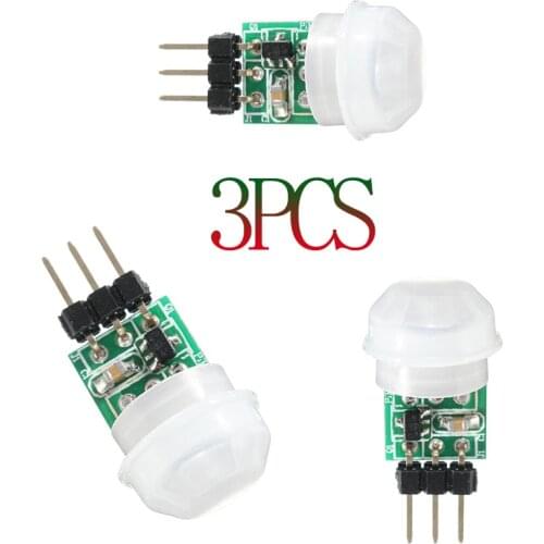 1/2/3pcs DC 2.7-12 V 5PCS Mini IR Pyro-elektrische Infrarood PIR Motion Sensor Human Automatische Detector Module AM312 Sensor