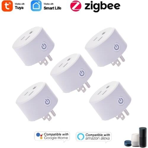 1-20 PCS Tuya ZigBee 3.0 15A US Timer Socket Wireless Smart Plug Smart Home Vioce Control Smart Life APP For Alexa Google Home