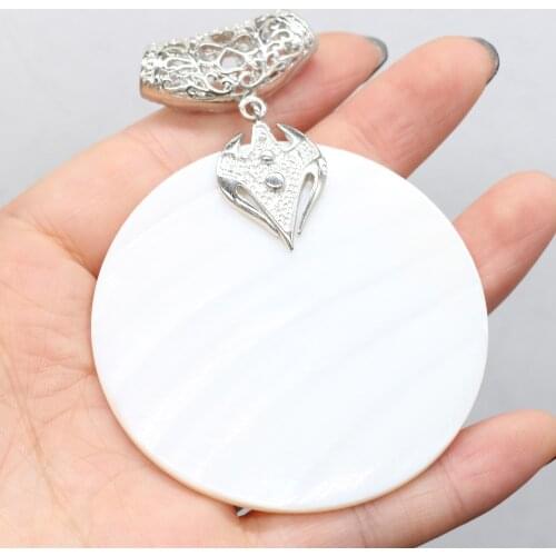 1pcs Natural Shell Round Shape Mother of Pearl Shell Pendants Charms for DIY Earring Necklace Accessories Women Jewelry Gift