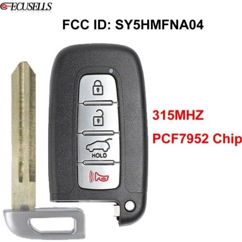 3+1/4 Button Smart Remote Key Fob 315MHz PCF7952 Chip for Hyundai for Kia Sportage Soul Forte Elantra FCC ID: SY5HMFNA04