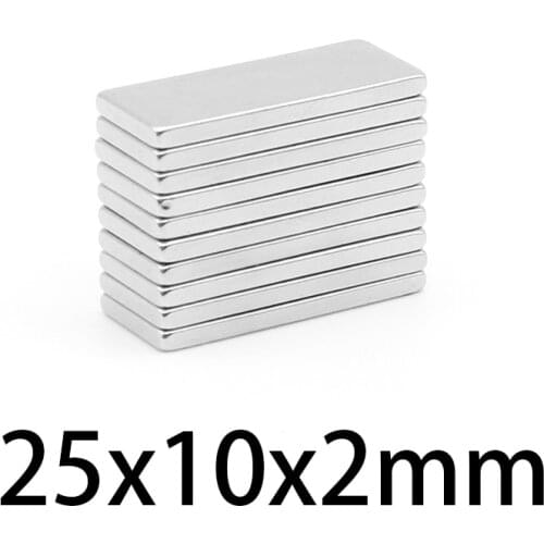 5/10/20/30/50/100PCS 25X10X2mm Block Strong Powerful Magnets Sheet 25x10x2 Rectangular Permanent Neodymium Magnets 25*10*2 mm