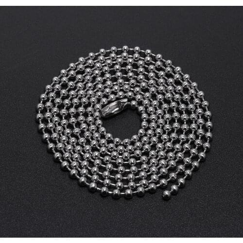 5pcs Size 1.2-3.2mm Length 5-70cm Key Chain Dolls Label Connector Stainless Steel Ball Beads Chain Connector For Jewelry Making