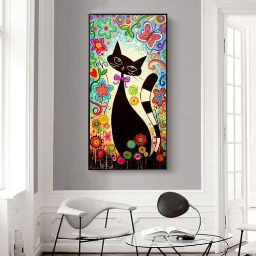 5D Diy Diamond Painting Full Round Square Drill Diamond Embroidery Cross Stitch 5D Home Decor Cartoon CatZP-4820