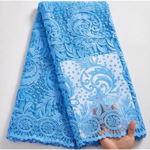 African Lace Fabric 2021 High Quality Lace French Squins Tulle Sewing Embroidery Fabrics Dresses For Women Party Wedding A 2560