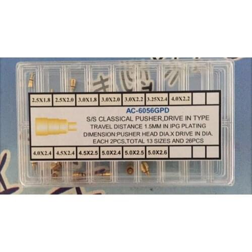 Free Shipping 1 Set Gold Plated Stainless Steel Chronograph Drive In Type Button/Watch Pusher