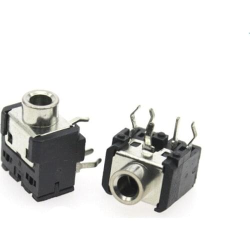 Free shipping 100PCS PJ-306 copper head 3.5 audio jack to the video socket computer outlet five-foot pin