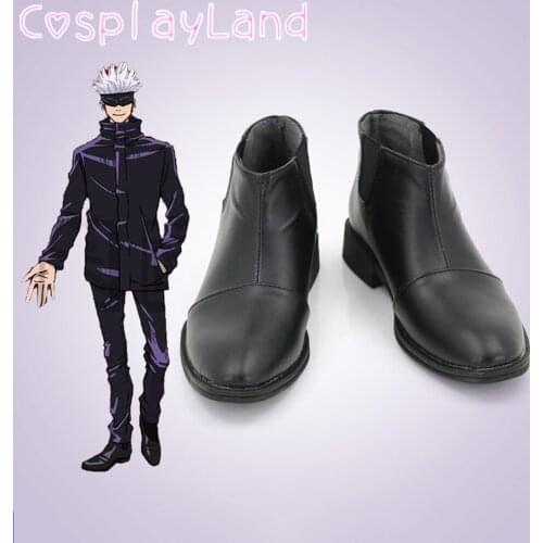 Anime Cosplay Jujutsu Kaisen Satoru Gojo Black Cosplay Boots Shoes Cosplay Accessories Halloween Party Shoes Costumes