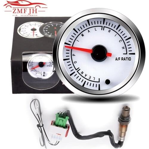 2" 52MM LED Digital Racing Car Air Fuel Ratio Gauge + W/ Narrowband O2 Oxygen Sensor For 12V Car 7 Colors Display Car Gauge