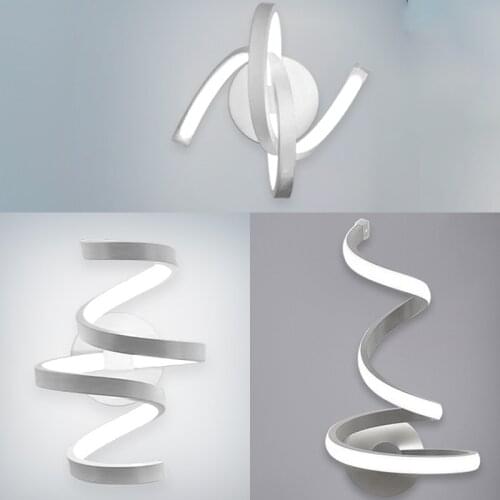 Home Living Room Decor Lamp Indoor Bedroom Bedside Decoration Lighting Spiral LED Wall Mounted Light Bedside Aisle Lighting