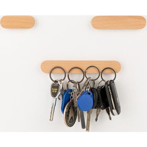 Key Wooden Holder Wall Key Storage Organizer Strong Magnetic Key Rack Hanger Key Ring Hooks Clerk Housekeeper on the wall