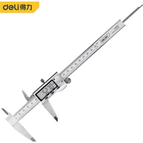 Deli Pop Industrial Metal Case Stainless Steel Digital Caliper 0-200mm LCD Digital Electronic Slide Caliper Micrometer Gauge