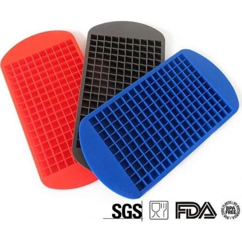 Eco-friendly Food Grade 160 Cavity Silicone Ice Cube Tray Mini Ice Cubes Small Square Mold Ice Maker